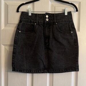 Forever 21 Black Denim Mini Skirt